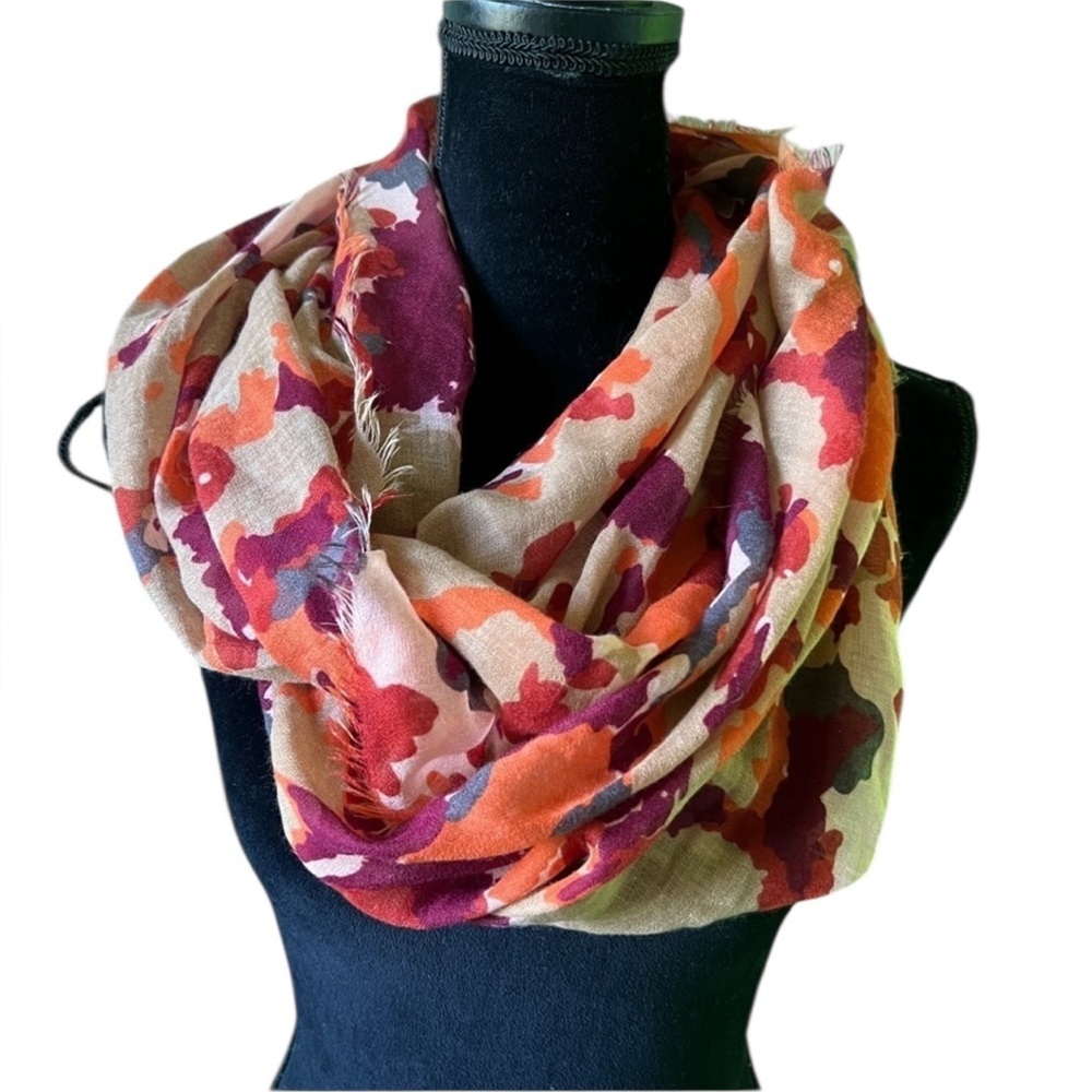 Apt. 9 Womens Burgundy‎ Tan Circle Infinity Scarf